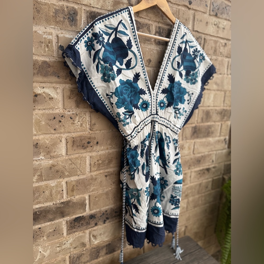 FARM Rio Blue and Navy Floral Mini Dress - Picture 6 of 13